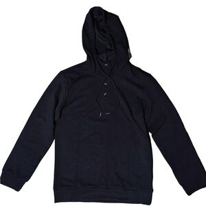 Men’s Dark Navy Blue Half Button-Up Hoodie